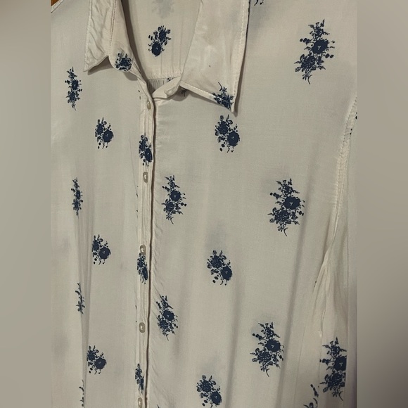 Joe Fresh Long Sleeve Button Down Floral Shirt Sz L - Picture 11 of 14